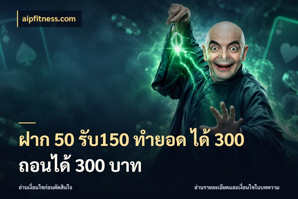 ฝาก 50 รับ150 ทำยอด ได้ 300 ถอนได้ 300 บาท aipfitness.com สายโบนัสเลือกจังหวะสนุกได้อย่างไร