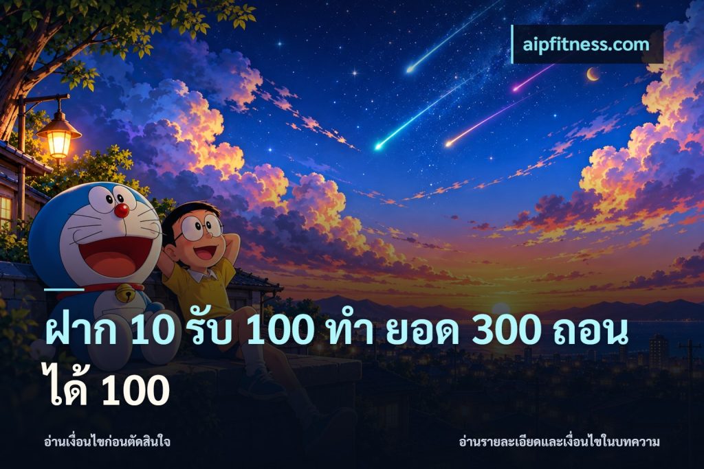 ฝาก 10 รับ 100 ทํา ยอด 300 ถอนได้ 100