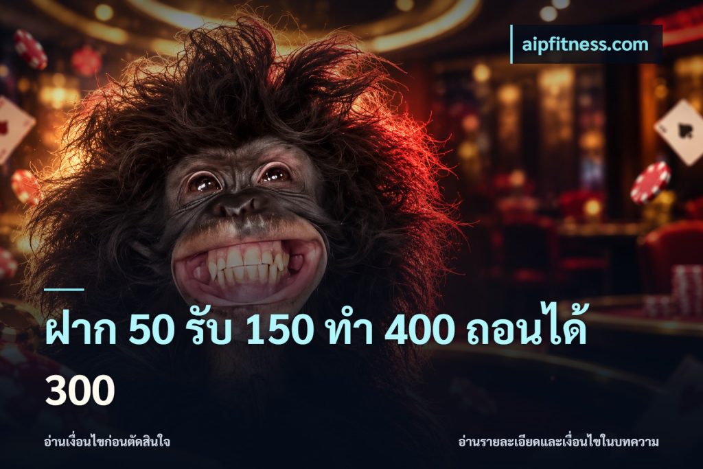 ฝาก 50 รับ 150 ทํา 400 ถอนได้ 300