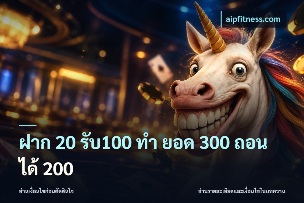 ฝาก 20 รับ100 ทํา ยอด 300 ถอนได้ 200