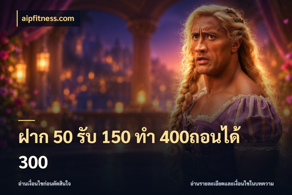 ฝาก 50 รับ 150 ทํา 400ถอนได้ 300 โปรกับเกมที่ชอบเลือกให้ตรงสไตล์ ในมุม aipfitness.com