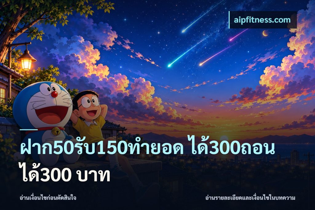ฝาก50รับ150ทํายอด ได้300ถอนได้300 บาท