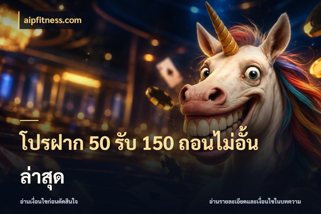 โปรฝาก 50 รับ 150 ถอนไม่อั้นล่าสุด aipfitness.com สีสันของโปรฝากและยอดรับ