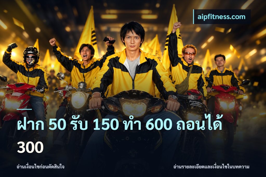 ฝาก 50 รับ 150 ทํา 600 ถอนได้ 300