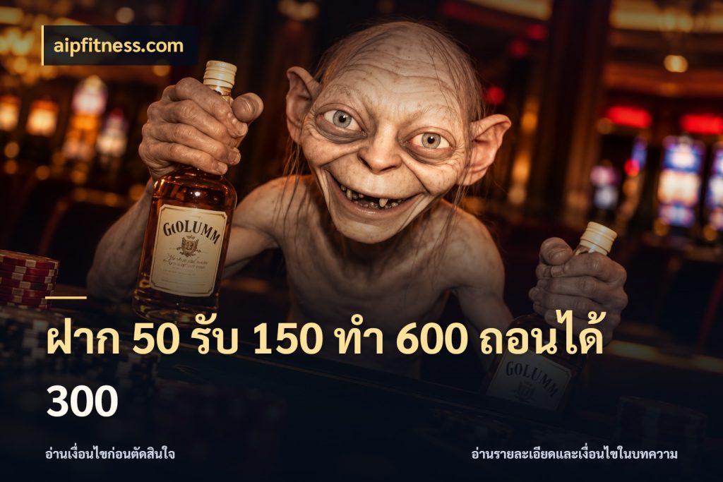 ฝาก 50 รับ 150 ทํา 600 ถอนได้ 300 โปรยอดรับที่สายเกมสนใจ ในมุม aipfitness.com