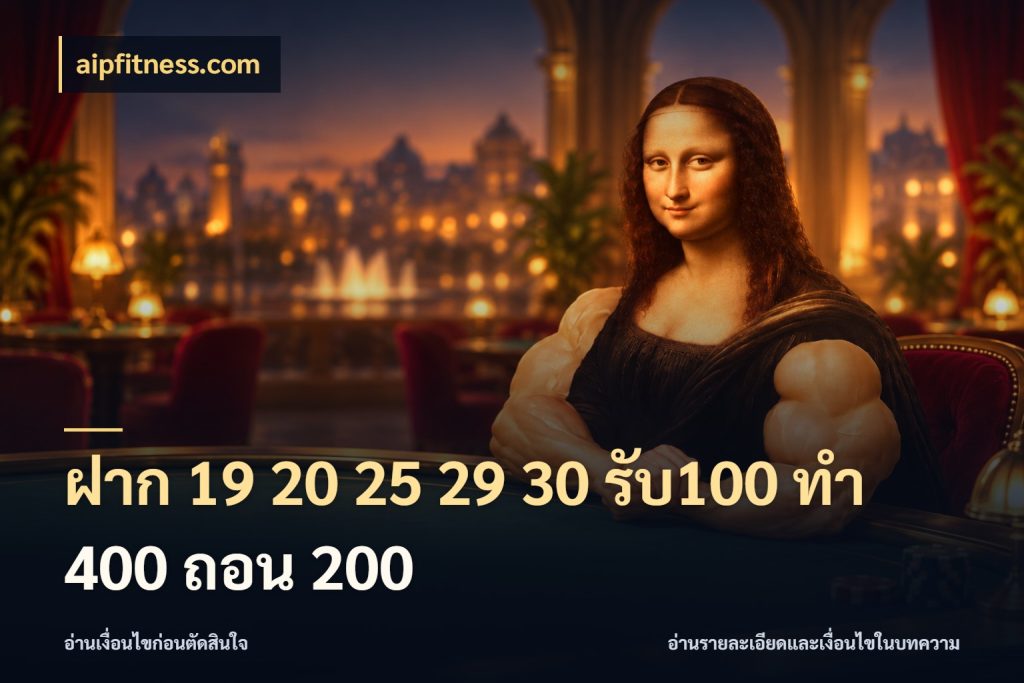 ฝาก 19 20 25 29 30 รับ100 ทำ 400 ถอน 200 จับคู่โบนัสกับสไตล์เกมที่ชอบ กับ aipfitness.com