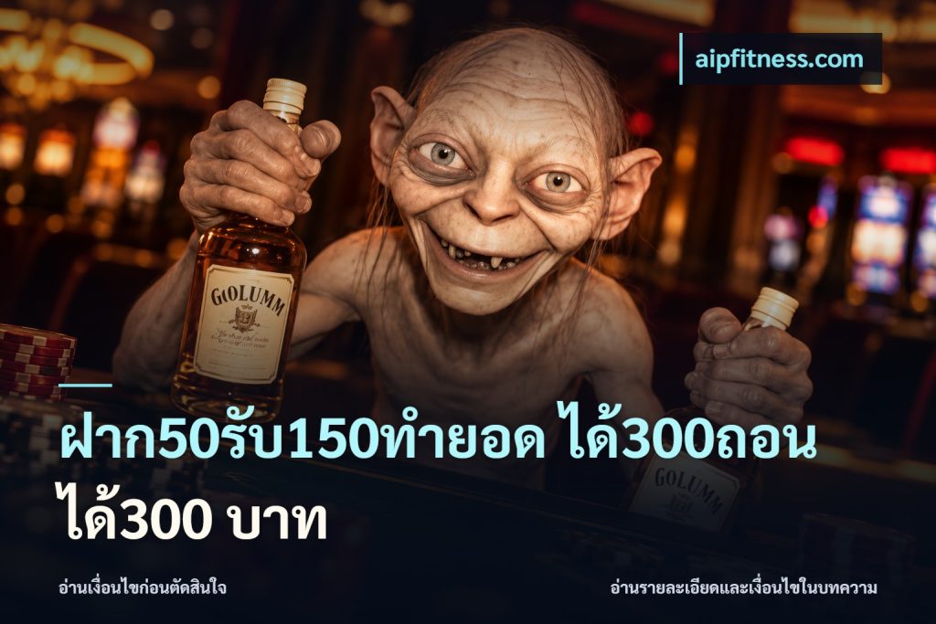 ฝาก50รับ150ทำยอด ได้300ถอนได้300 บาท
