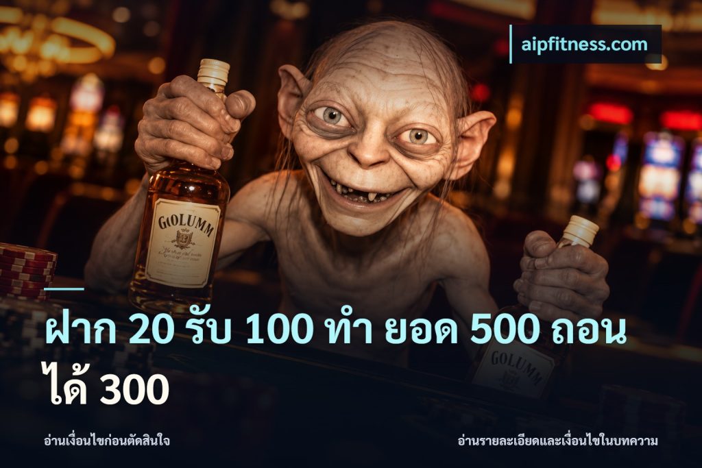 ฝาก 20 รับ 100 ทํา ยอด 500 ถอนได้ 300