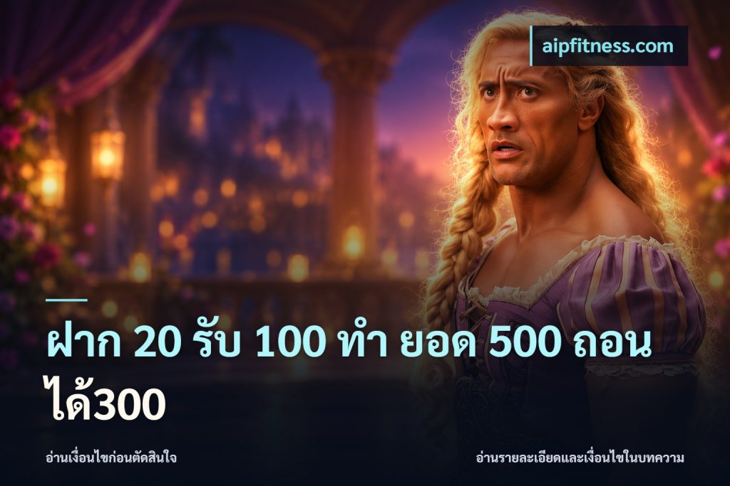 ฝาก 20 รับ 100 ทํา ยอด 500 ถอนได้300
