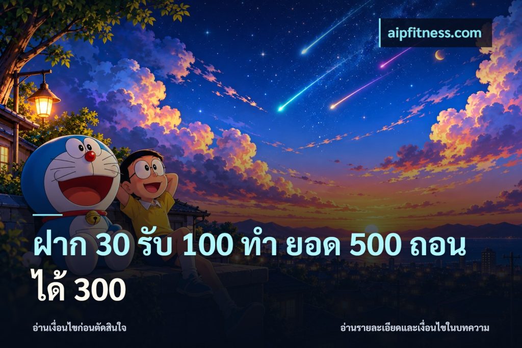 ฝาก 30 รับ 100 ทํา ยอด 500 ถอนได้ 300