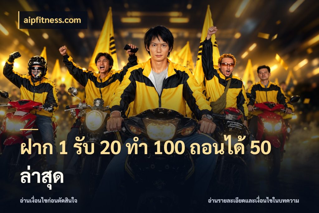 ฝาก 1 รับ 20 ทำ 100 ถอนได้ 50 ล่าสุด สนุกกับตัวเลือกโปรในสไตล์ของคุณ กับ aipfitness.com